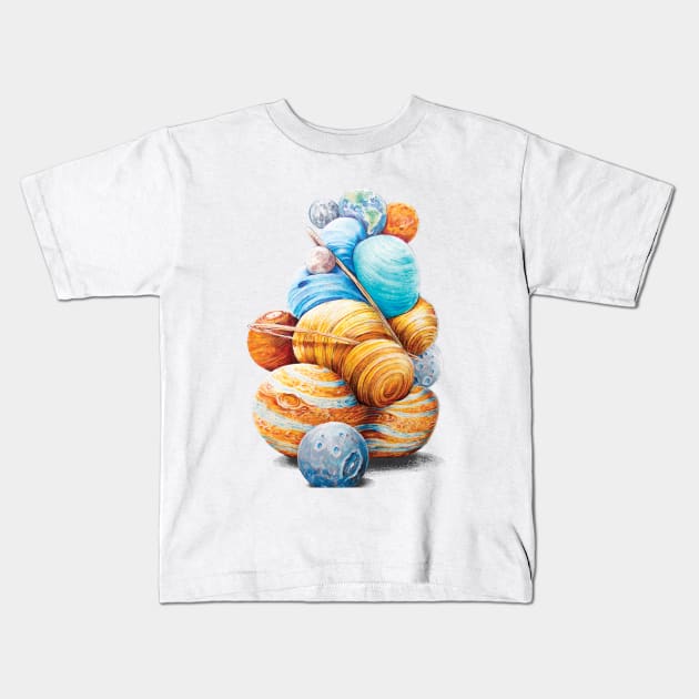 Planetary Pile-Up Kids T-Shirt by jamesormiston